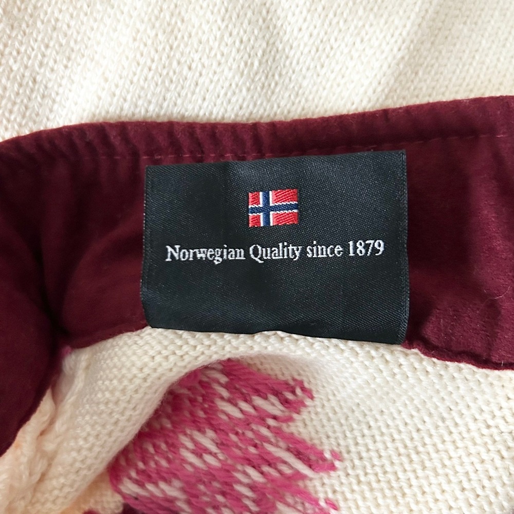Dale of Norway Womens Merino Wool Quarter Zip Nordic Snowflake Sweater Cream Med - Picture 8 of 10